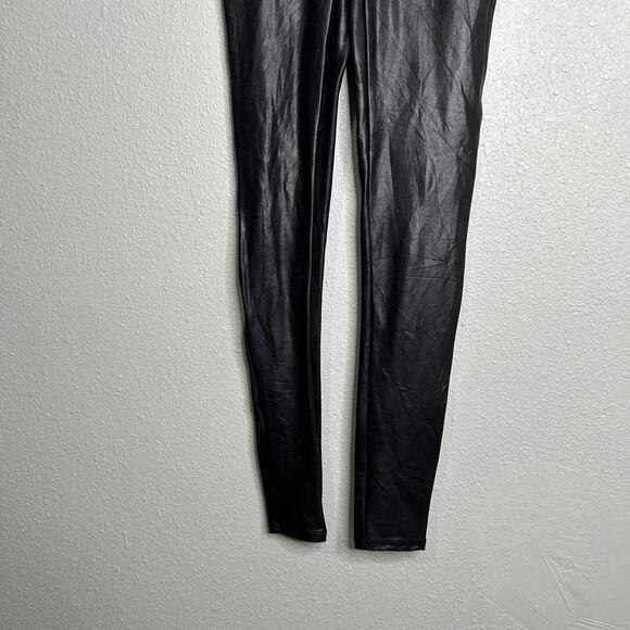 Spanx Faux Leather Leggings High Rise Shaping Stretch Black Medium - Picture 4 of 8